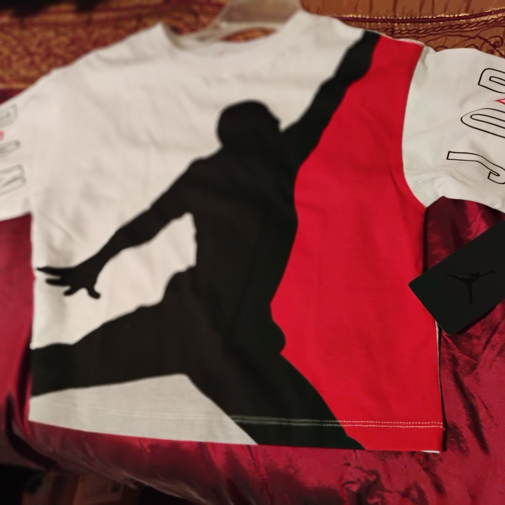 Jordan Graphic T-Shirt in Red and Black. Size S Petite. New With Tag.